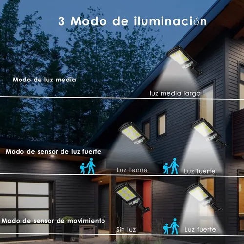 ¡3X1! Foco Solar LED Exterior con Sensor