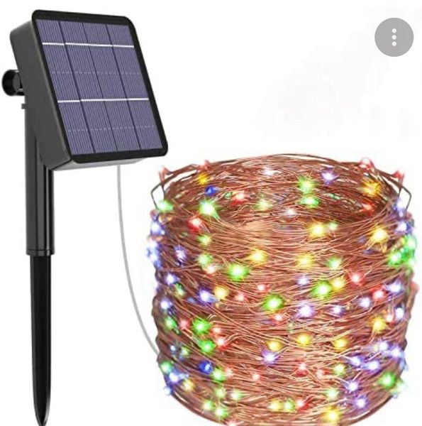 Tira De Luces Led Con Panel Solar Impermeables 10m