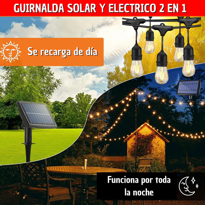 Guirnalda De Ampolletas Solar 10 Metros